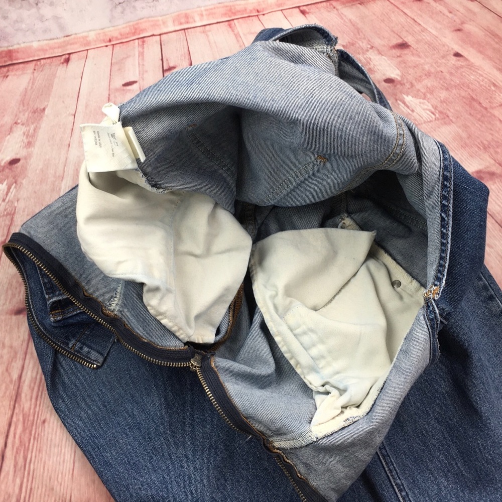 ☮️Reformation BENJI DISTRESSED Denim Overall in Celtic Size 6 - Picture 12 of 16